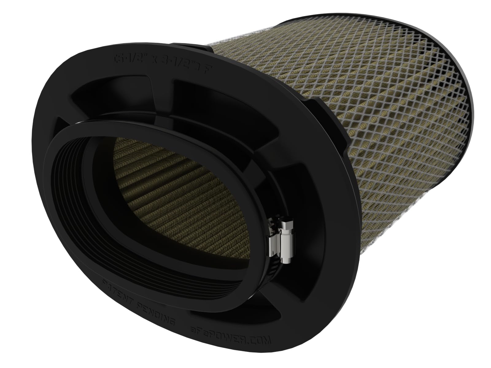 Momentum Intake Replacement Air Filter aFe POWER w/Pro GUARD 7 Oiled Media - 5.50"x3.50" Inlet, 9" Tall - #20-91208G