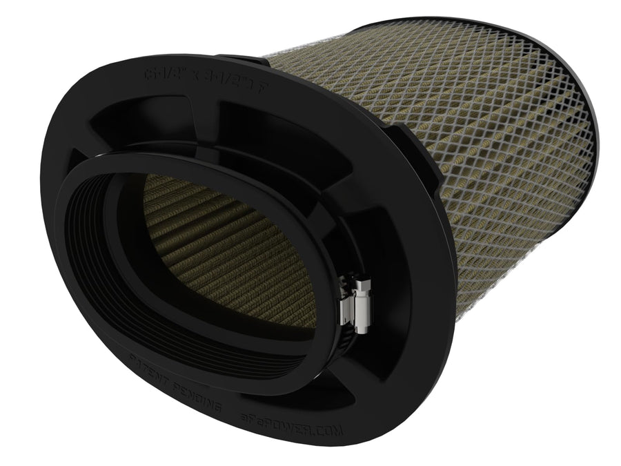 Momentum Intake Replacement Air Filter aFe POWER w/Pro GUARD 7 Oiled Media - 5.50"x3.50" Inlet, 9" Tall - #20-91208G