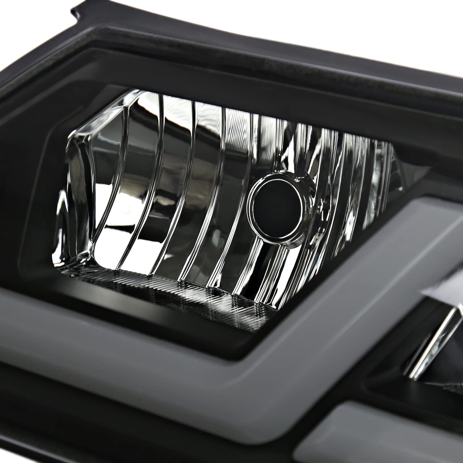 Black Smoke LED Tube Headlights SPEC-D TUNING Compatible with 2000-2005 Chevy Impala, Left + Right Pair Headlamps Assembly