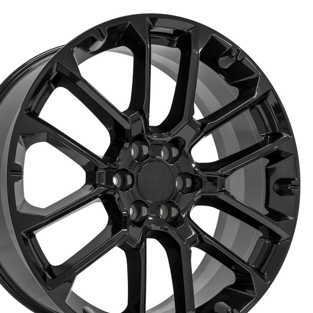 24 Inch OE Wheels CV67 Rim Fits Suburban 1500 High Country Style 6x139.7 24x10 Gloss Black - Hollander 14079 (1)