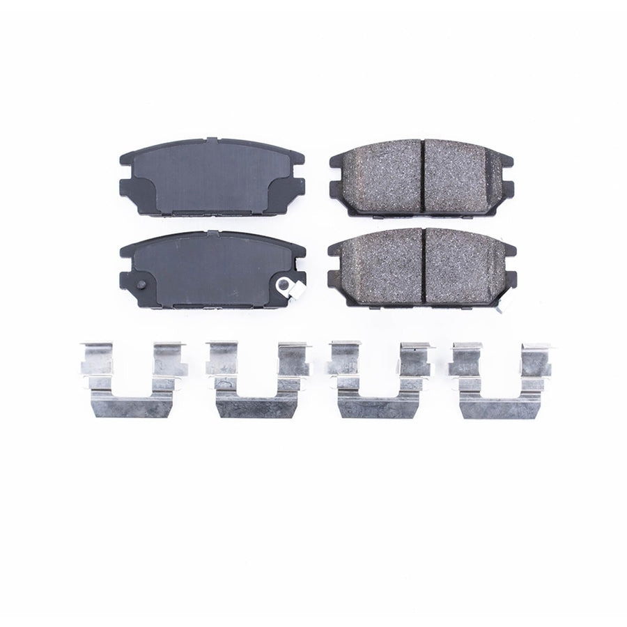 Power Stop Front Brake Kit For 1991-93 Dodge Stealth |Eagle Talon 1995 |Mitsubishi 3000GT 1991-93 |Diamante 1993-94 |Eclipse 1995 - Ceramic Brake Pads With Installation Hardware, 17-532