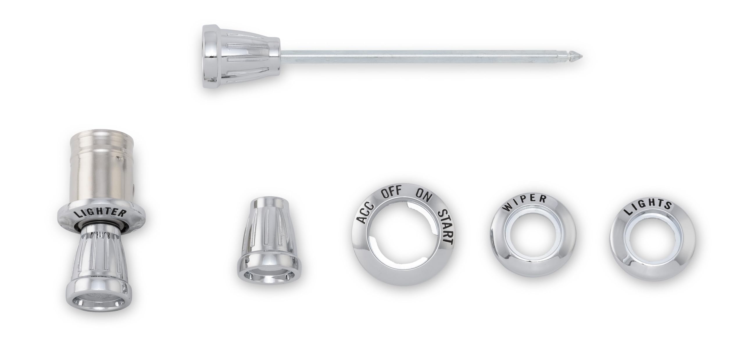 Chrome Dash Bezel and Knob Kit Scott Drake, Compatible with 1965-1966 Ford Mustang, Model C5ZZ-10852-K