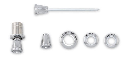 Chrome Dash Bezel and Knob Kit Scott Drake, Compatible with 1965-1966 Ford Mustang, Model C5ZZ-10852-K