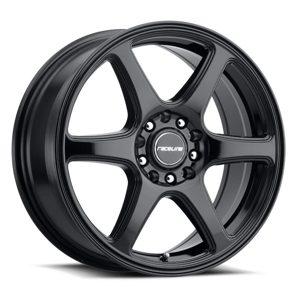 146B Raceline Wheels MATRIX Wheel Black 15X7"5X100/5X114.3 Bolt Pattern +40mm Offset/(5.57"B/S) 6 Spoke Aluminum Passenger Car Wheels, Full Size Replacement Black Car Rims