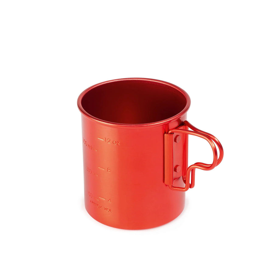 Bugaboo GSI Outdoors 43211 Camping Cup - Lightweight Anodized Aluminum Mug with Folding Handles, Hiking & Travel Gear, 14 fl. oz. - Red