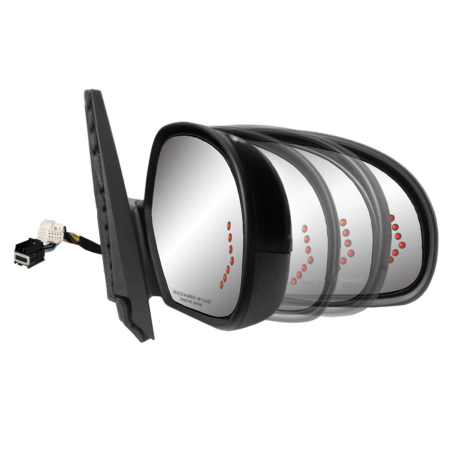 Fit System Mirror Passenger Side for Avalanche, Silverado/Sierra 1500, 2500, 3500, Suburban, Tahoe, Yukon/Denali/XL, Silverado/Sierra Hybrid, PTM, Arrow Signal, memo, Pwr Fold, Heated Power (62151G)