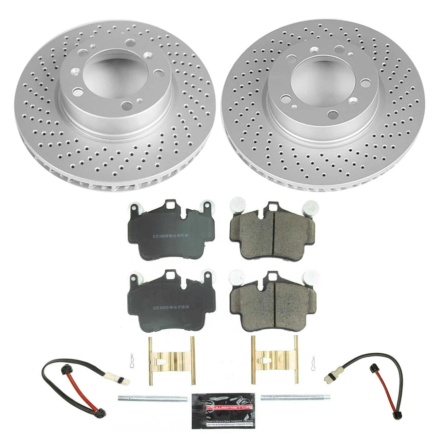 Power Stop Z17 Front Coated Rotor Kit-Coated Brake Pads, Ceramic Brake Rotors
