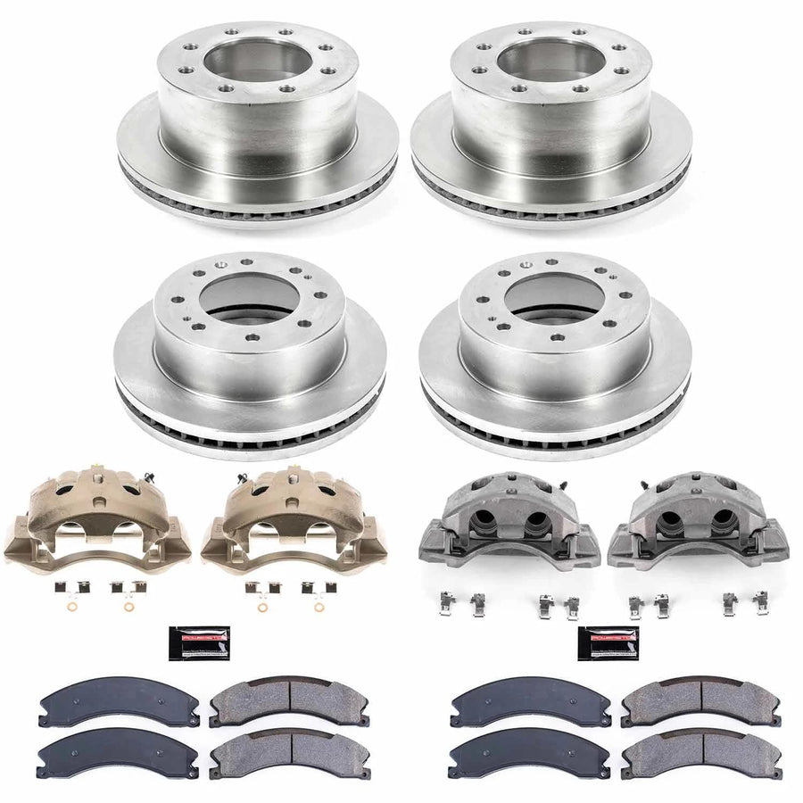Power Stop KCOE7384 Front and Rear Autospecialty Caliper Kit-OE Rotors, Ceramic Brake Pads, Calipers