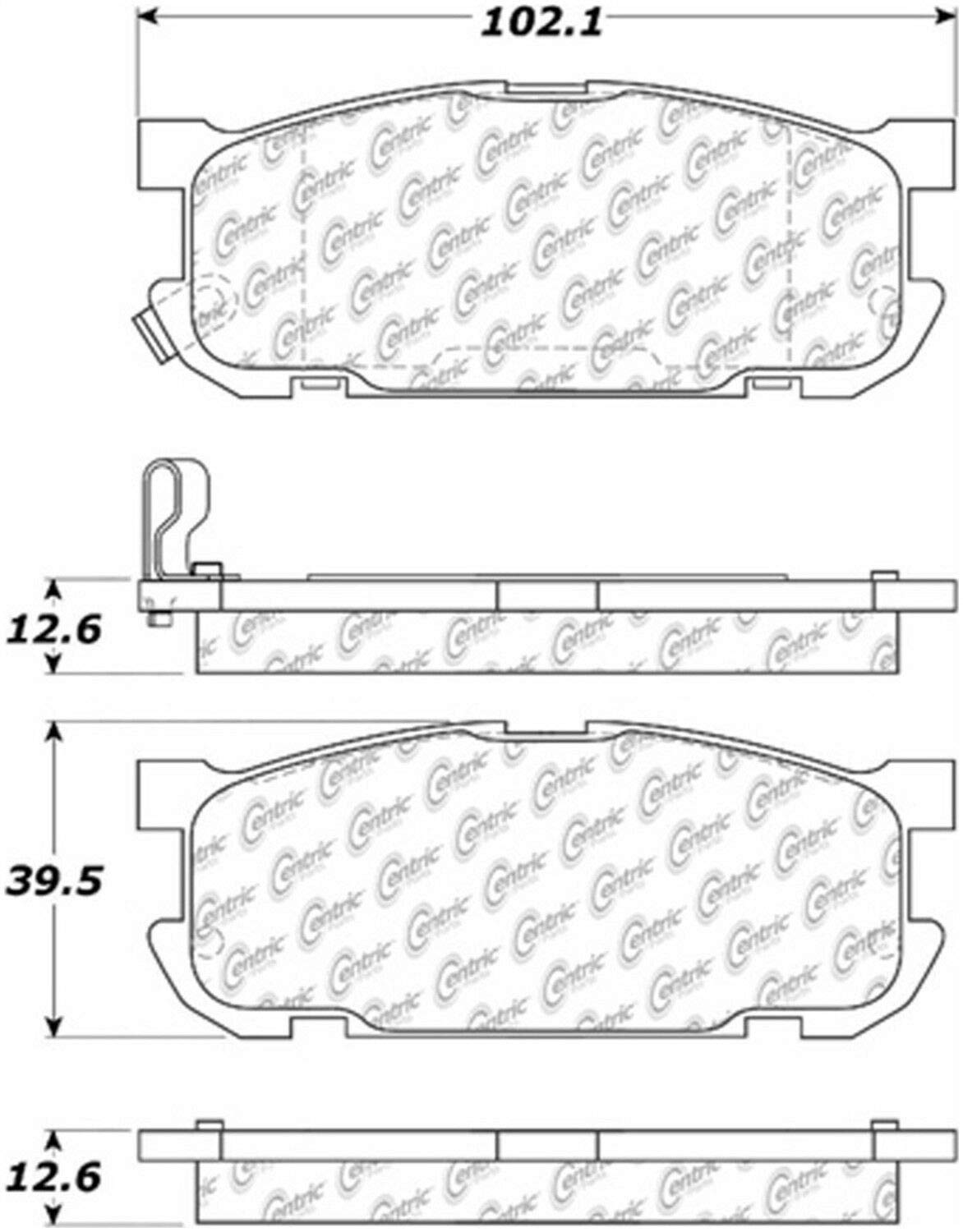 Centric Premium 301.08910 Ceramic Brake Pads with Shims and Hardware
