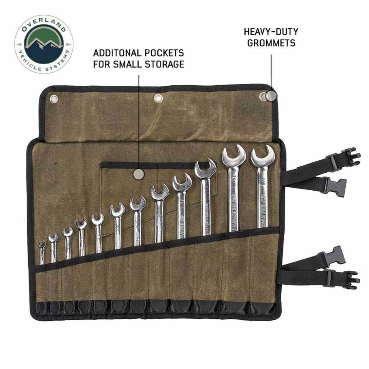 Wrench Tool Roll Overland Vehicle Systems #16 Waxed Canvas Storage Bags