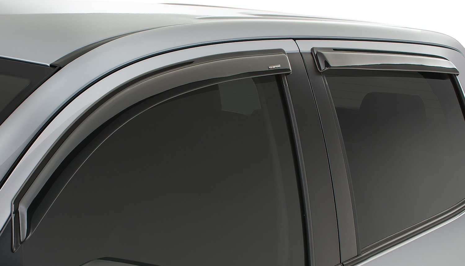 Outside Mount Ventvisors - Tape-Onz | Stampede Products | Fits 2007 - 2021 Toyota Tundra CrewMax, Smoke | 4 pcs., 6349-2