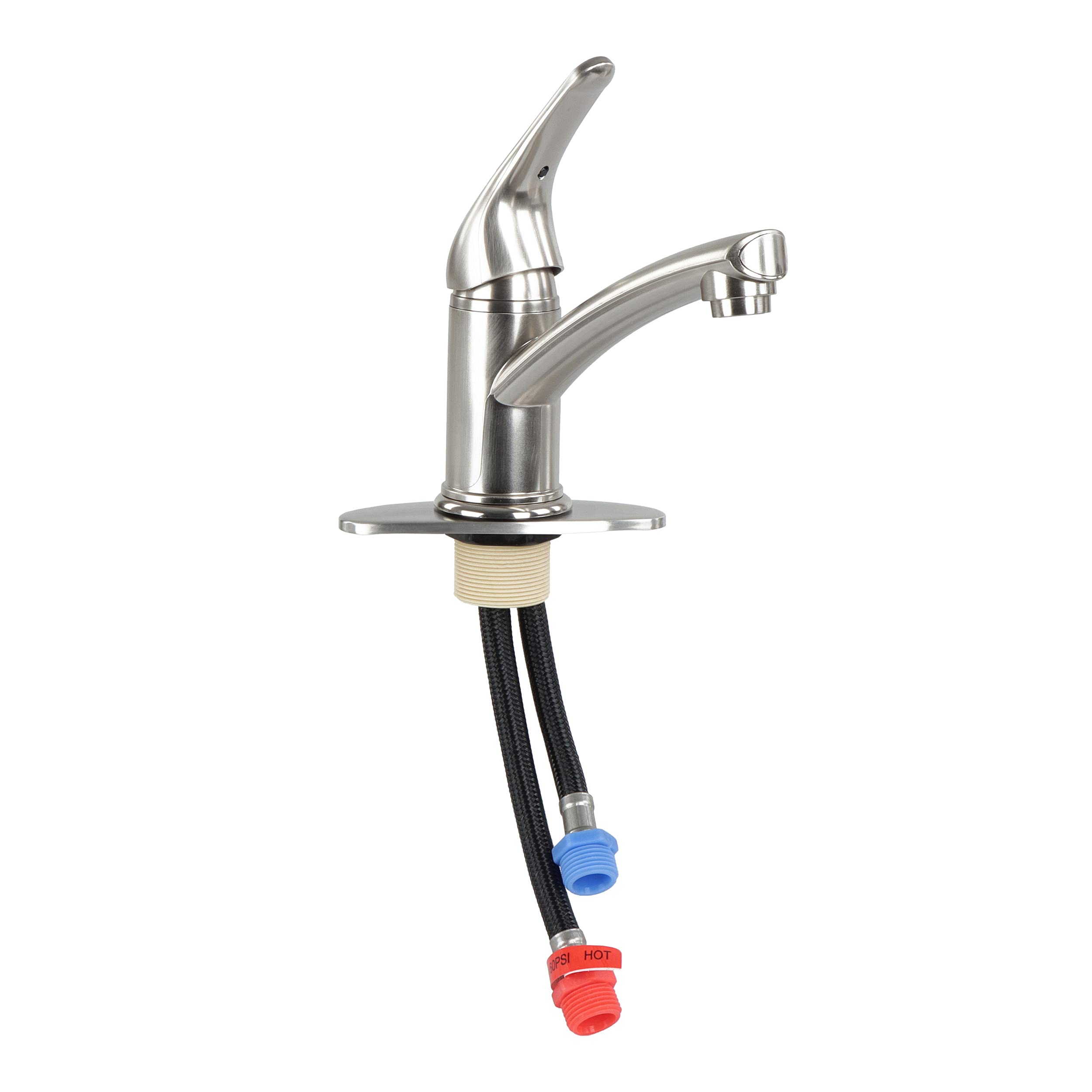 Single Lever Empire Faucets 9in Brushed Nickel Bathroom Faucet One Hole Installation Roman Tub Non-Metallic Spout for RV