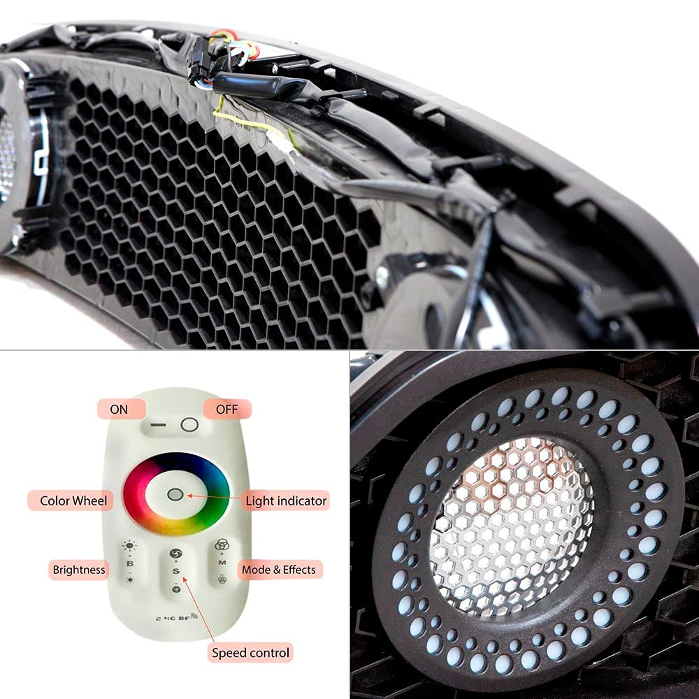 Winjet Halo Ring DRL Upper Grille Color Shift RGB Compatible with [2015-2017 Ford Mustang S550]