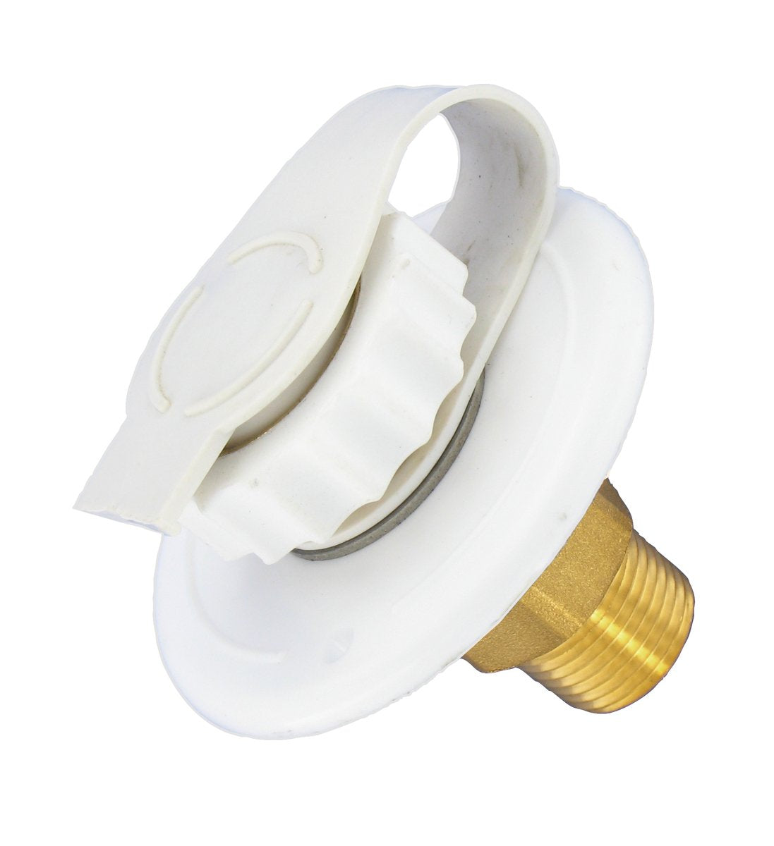 Valterra A01-0170LF 2-3/4" MPT Lead-Free White Flush Mount Water Inlet (Pack of 1)