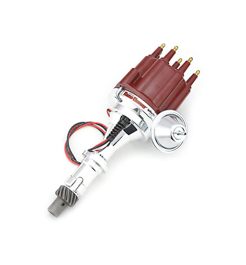 Pertronix D7120711 Vacuum Advance Flame-Thrower Red Male Cap Billet Electronic Distributor with Ignitor III Technology for Pontiac V8