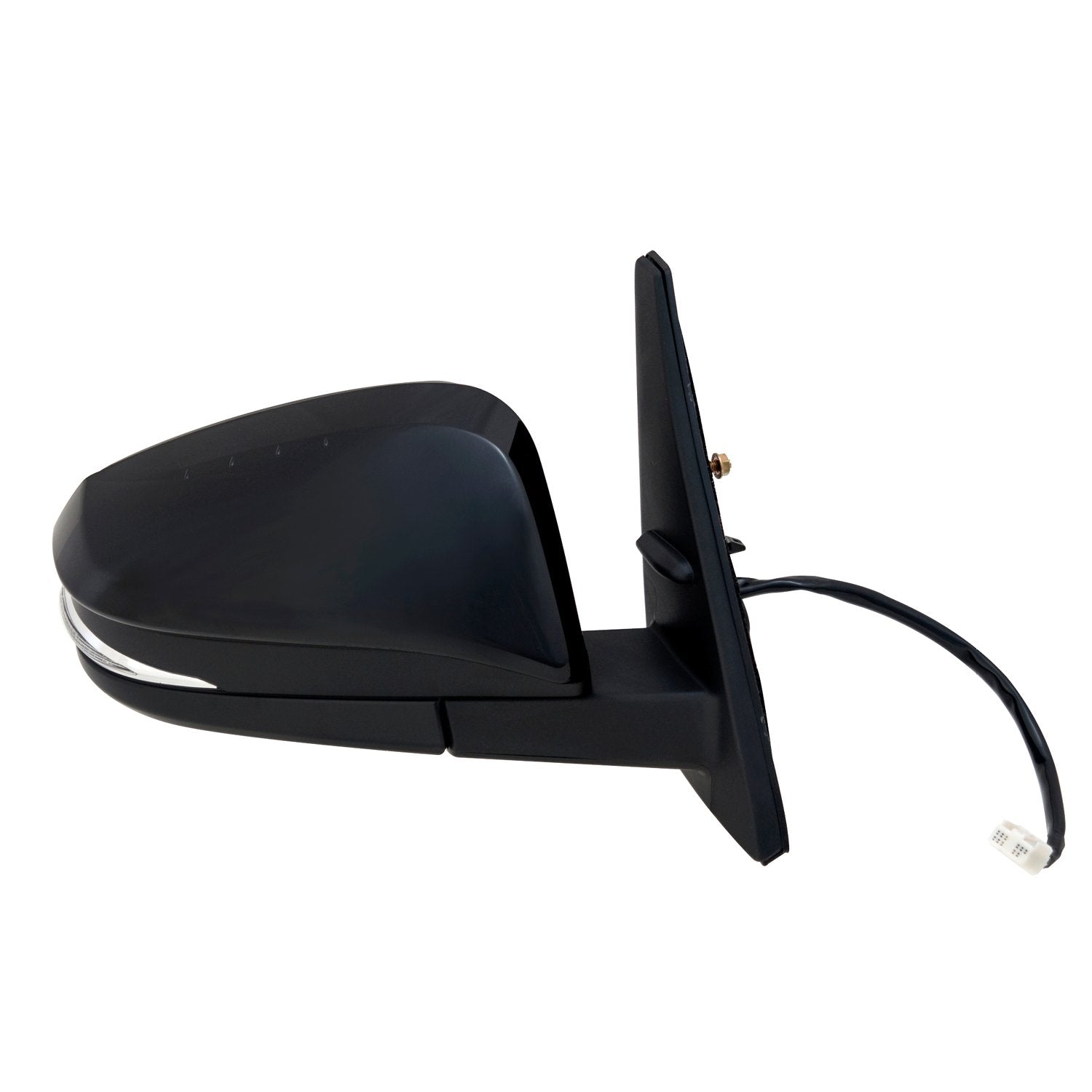 Passenger Side Mirror Fit System 70167T for Toyota 4 Runner, Textured Black w/PTM Cover, w/Turn Signal, Puddle lamp, Foldaway, Heated Power