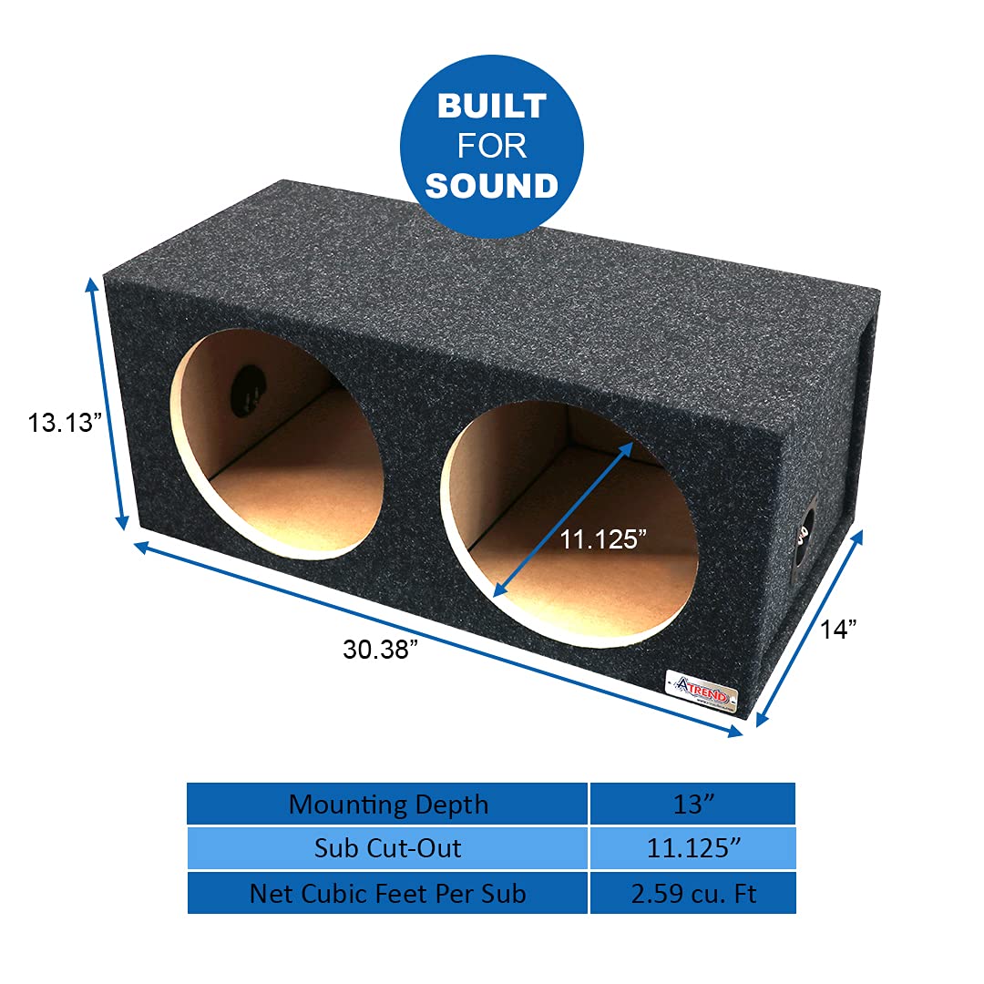 Atrend 12DM 12” Hatchback Style Medium/Wedge Shaped/Dual Sealed Subwoofer/Speaker Enclosure. Made in USA
