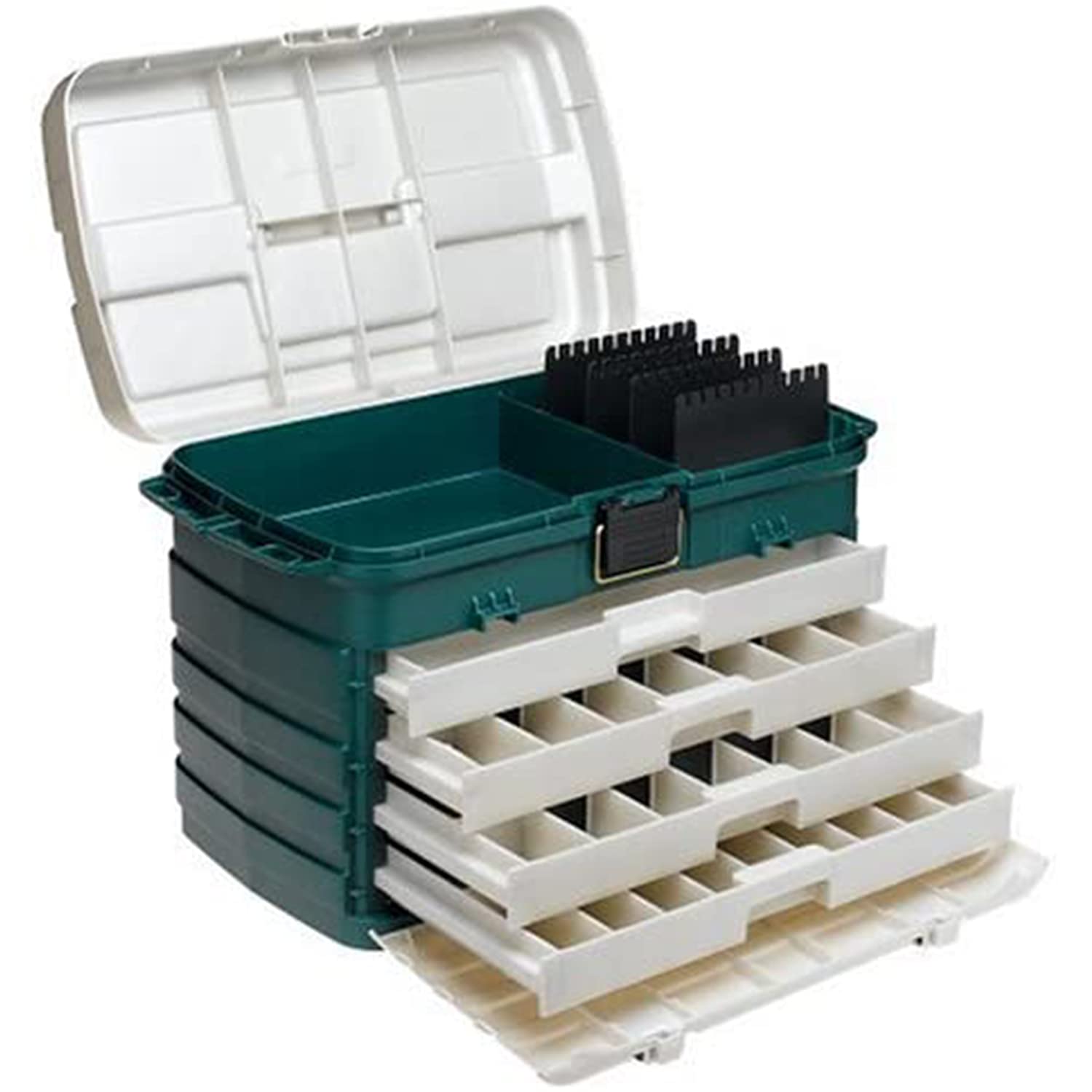 4-Drawer Plano Tackle Box Green Metallic/Silver ,One Size