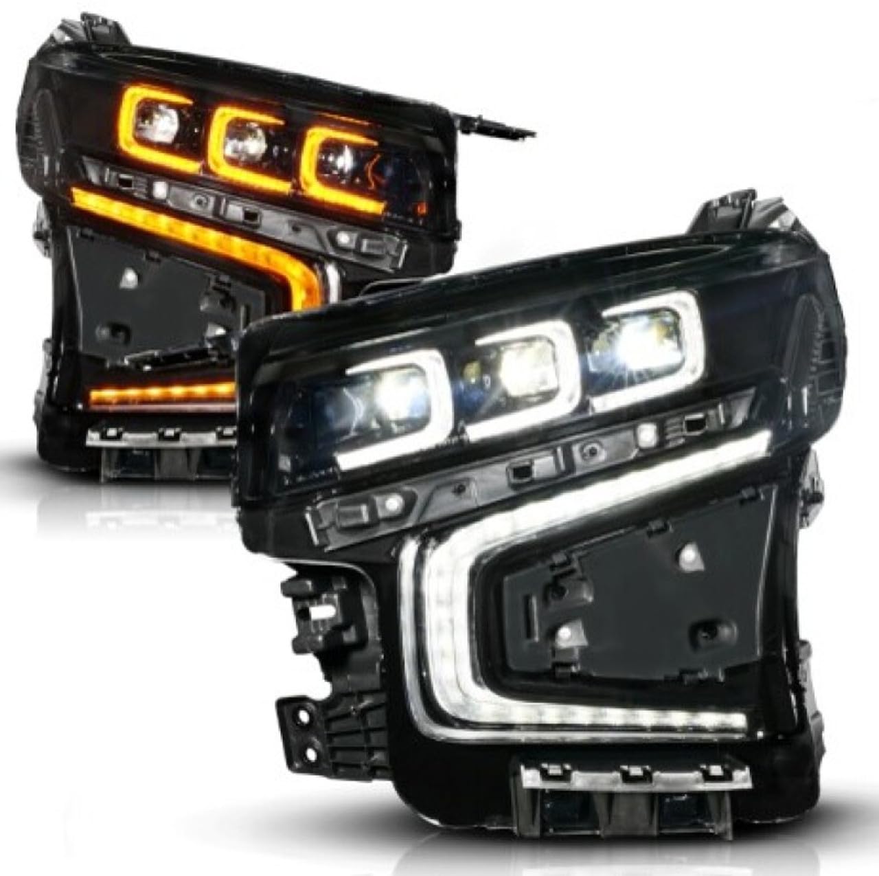 21-23 Chevy Tahoe/Suburban ANZO LED Light Bar Style Headlights Black w/Squential DRL (Left Side)