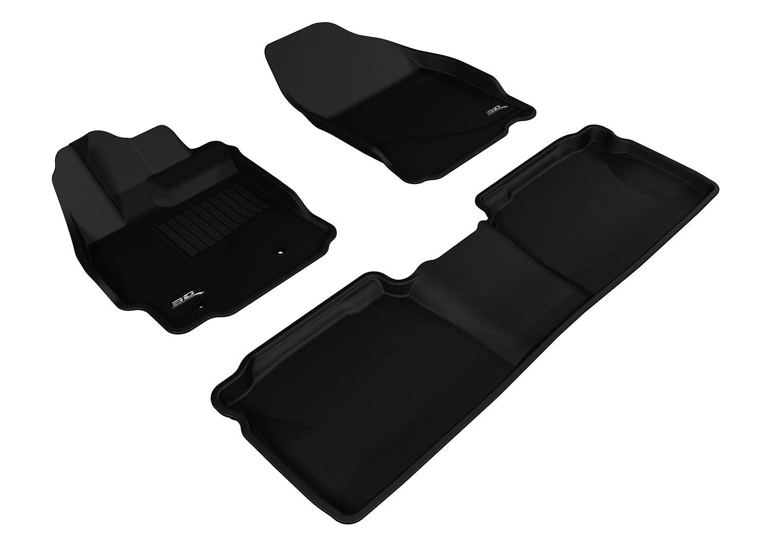 Complete Set 3D MAXpider Custom Fit All-Weather Floor Mat for Select Scion TC Models - Kagu Rubber (Black)