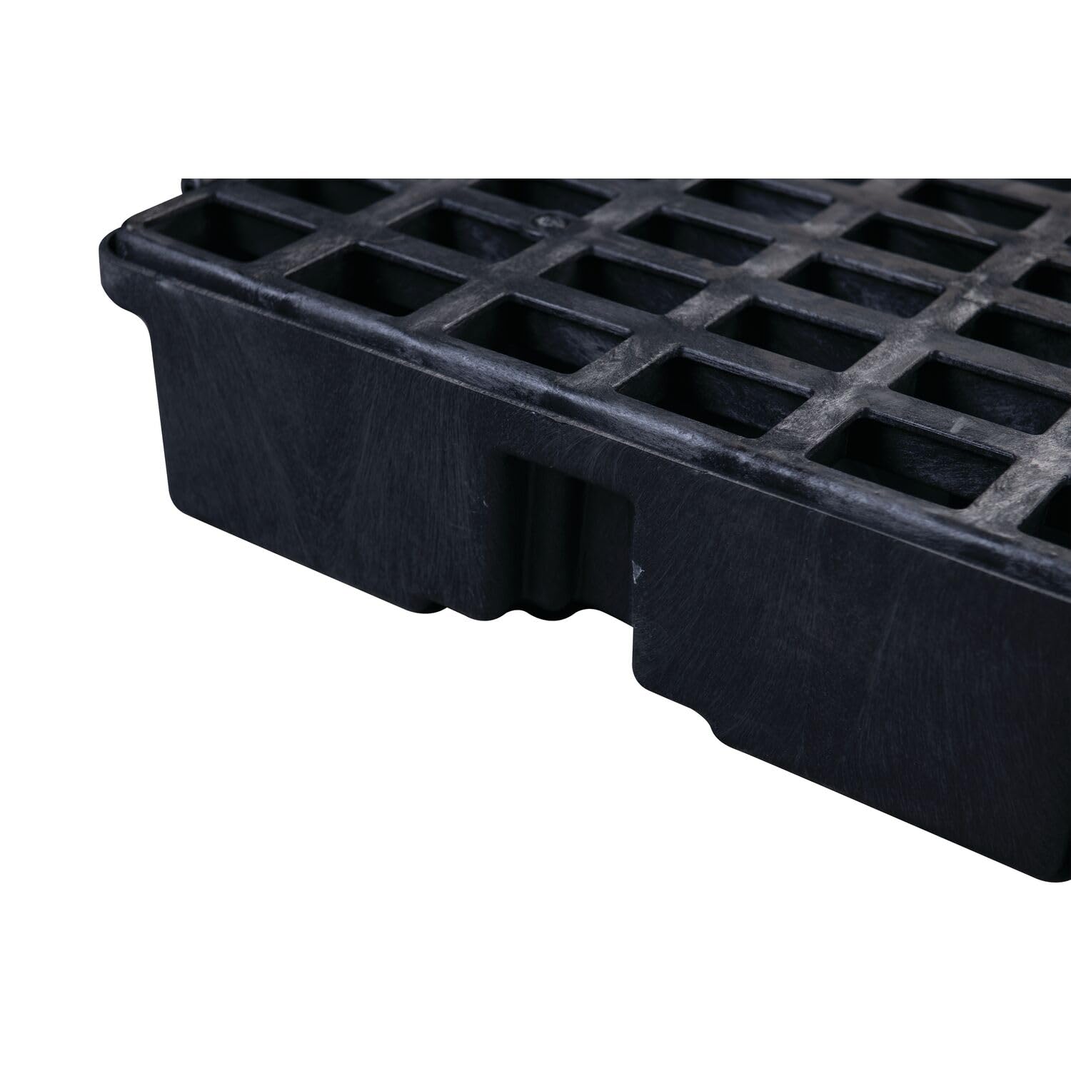 Eagle Drum Spill Platform 8 with Drain and Forklift Pockets, 103.5"x51.5"x6.5", 121 Gallon Sump, 10,000 lbs. Load Capacity Containment Tray, Made in USA, Black, 1688BD