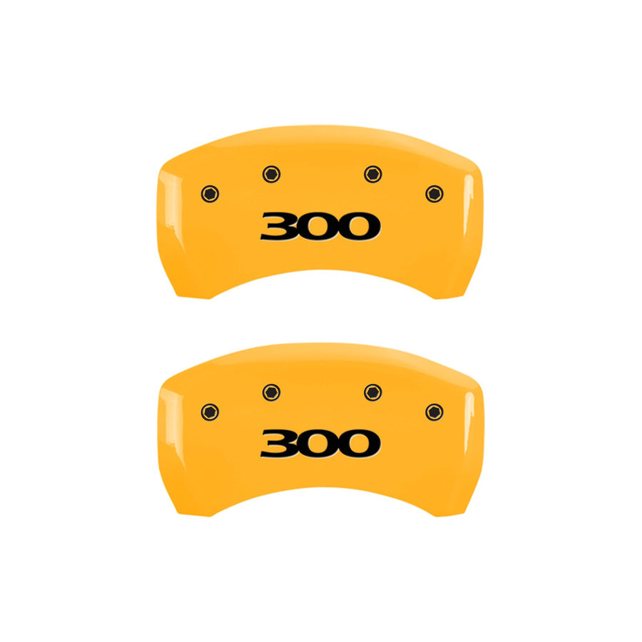 Caliper Covers MGP 32020S300YL Yellow (Set of 4, Engraved Front and Rear: 300, Yellow powder coat finish, black characters)