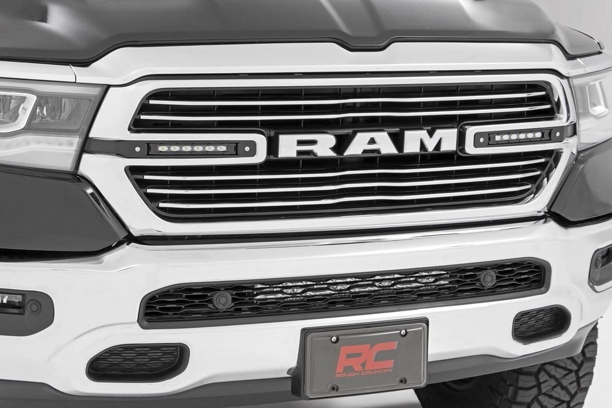 Dual Black Series Rough Country 6" LED Grille Kit for 19-24 Ram 1500-70783