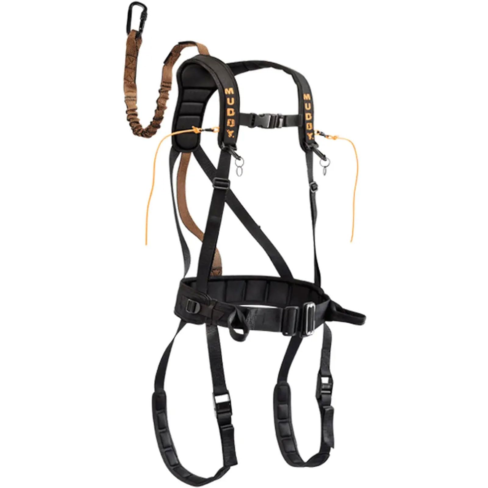 Safeguard Youth Combo MUDDY Harness, Lineman's Rope, Tree Strap, Suspension Relief Strap, & Carabiner Super Light Easy-to-Use 360-degree Movement Outdoor Hunting Tree Climbing Gear