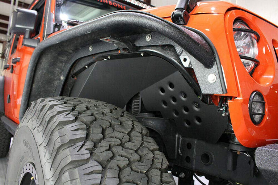 FISHBONE Jeep JK Offroad Inner Fenders 07-17 Wrangler JK Front/Rear Set of 4 Aluminum Black Powdercoat