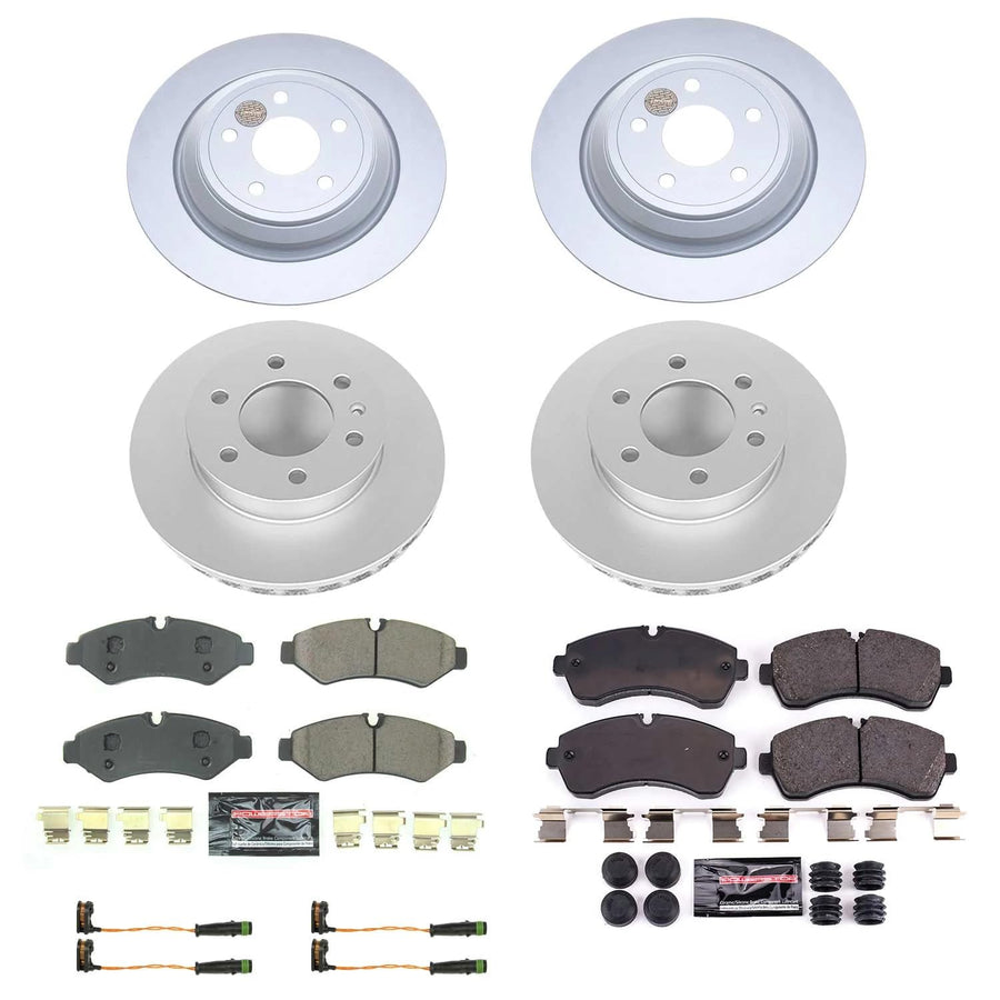 Power Stop Z23 Coated Rotor Kit-CRK8659 Front and Rear Coated Rotors, Carbon Ceramic Brake Pads