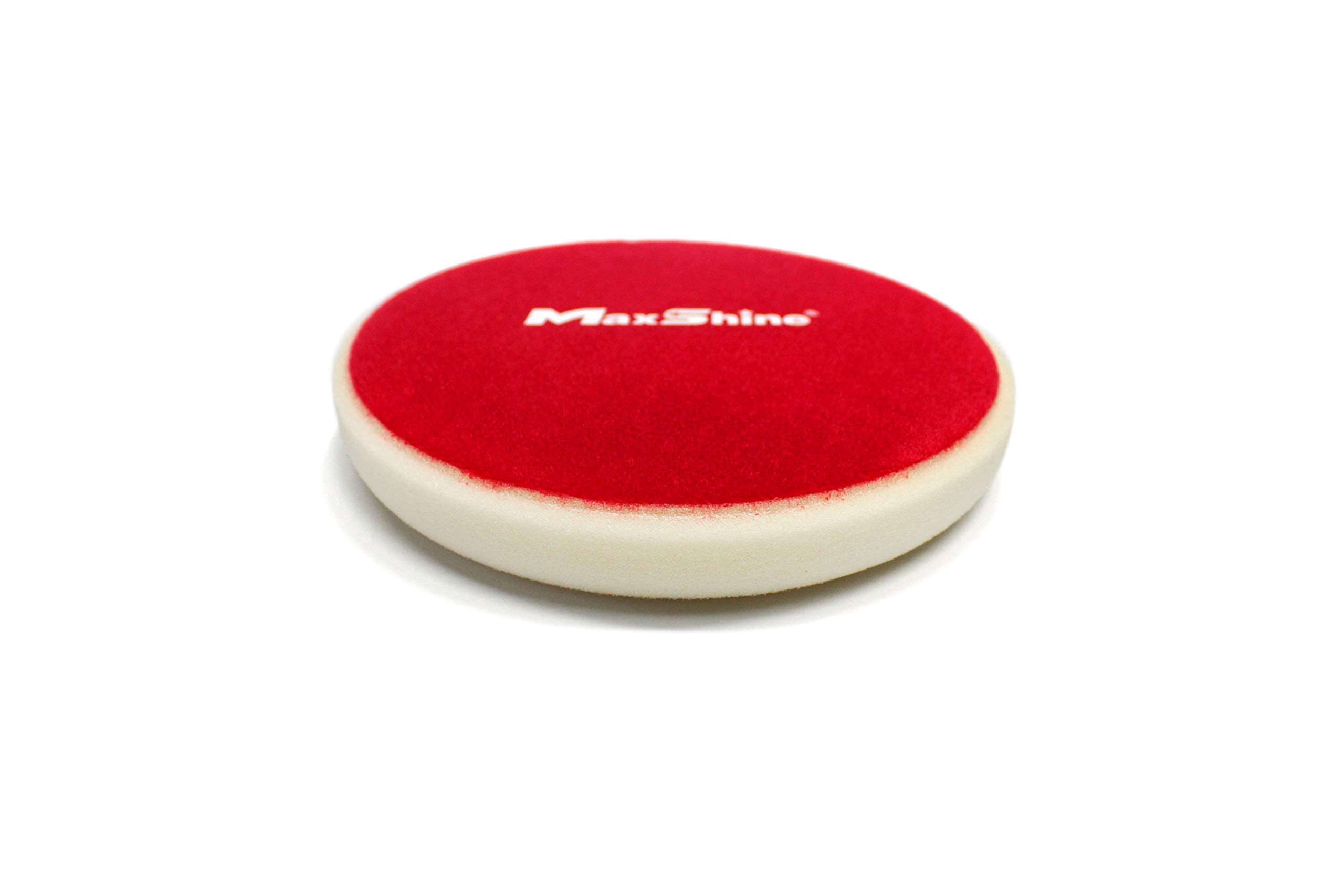 6" Maxshine Universal White Flat Foam Cutting Pad – Firm Foam Pad with Hook & Loop Backing – Ideal for Initial Paint Correction – Compatible with DA & Rotary Polishers