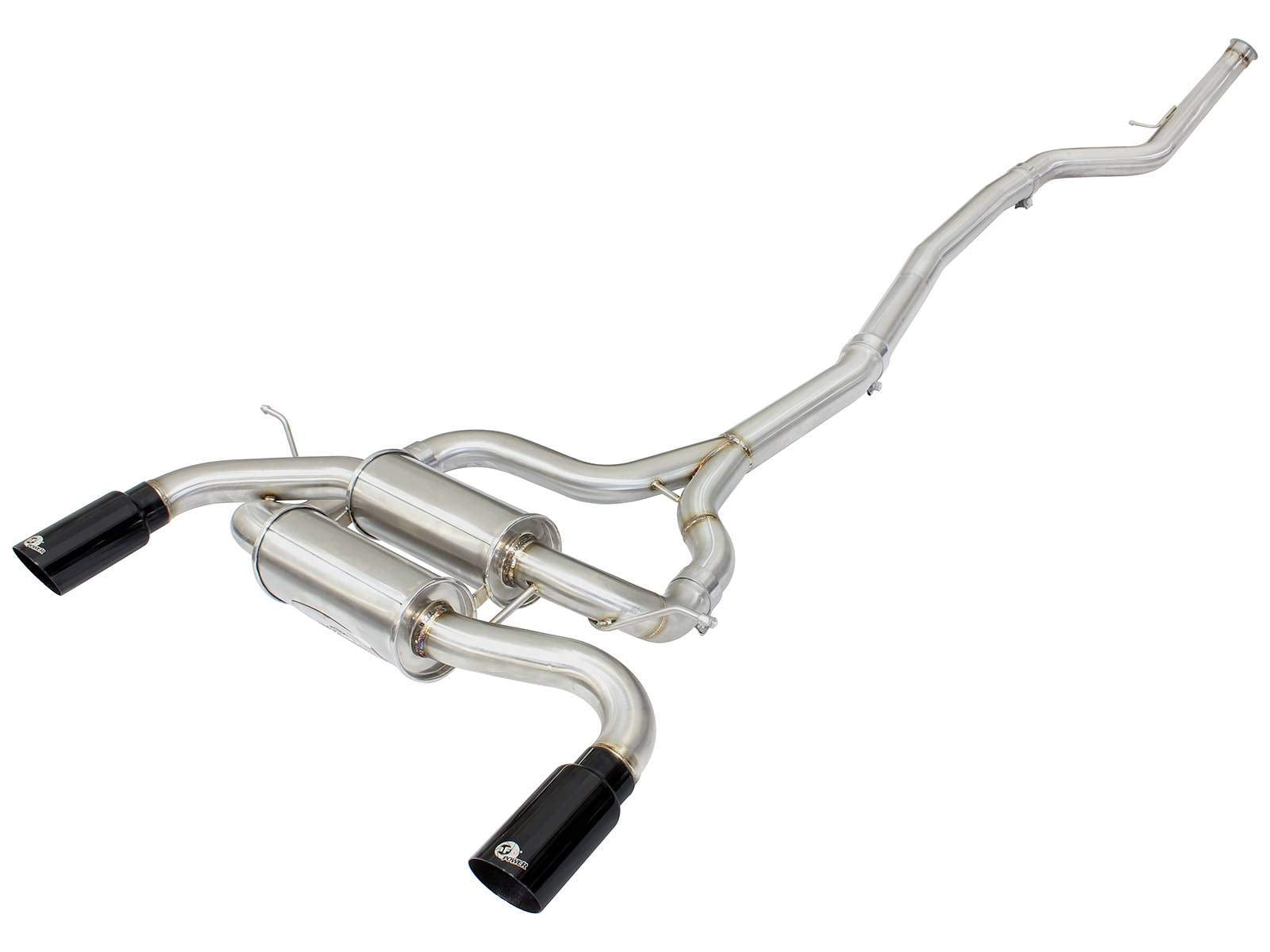 MACH Force-Xp aFe Power 2.5" 304 Stainless Steel Cat-Back Exhaust System with Black Tips