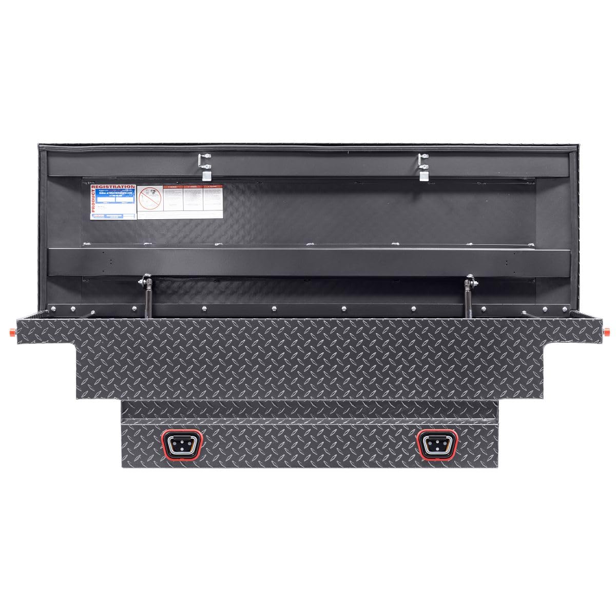Weather Guard Saddle Box Model 131-6-04, Aluminum, Mid-Size Low Profile, Gunmetal Gray, 8.0 cu ft