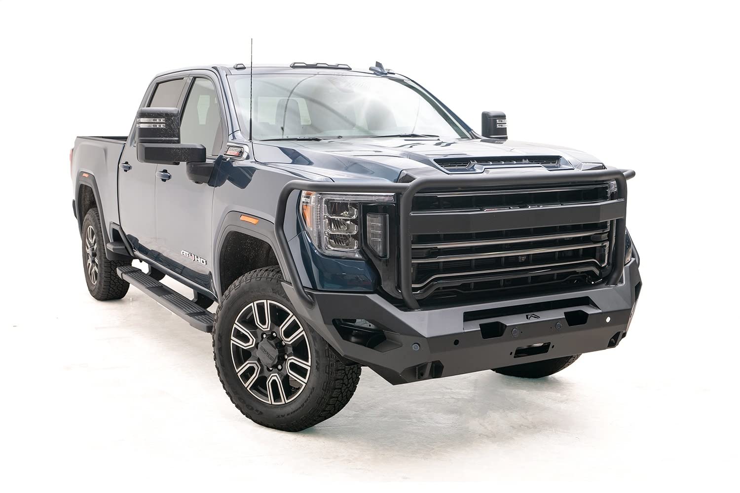 Fab Fours Matrix GM20-X5050-B Full Width Raw Front Winch HD Bumper with Brush Guard