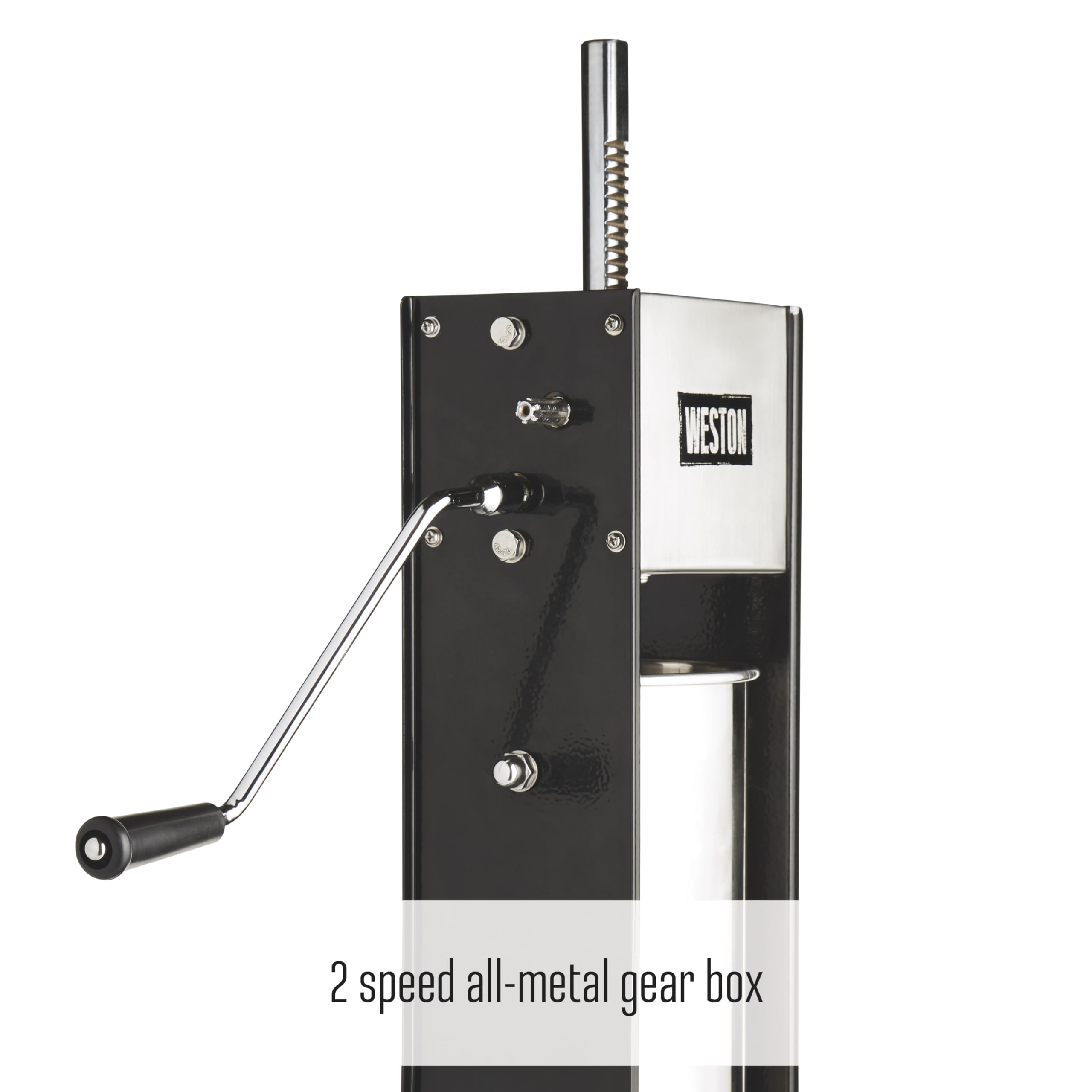 Stainless Steel Weston Vertical Sausage Stuffer, Includes Funnels, 15 lbs Capacity, Silver (86-1501-W)