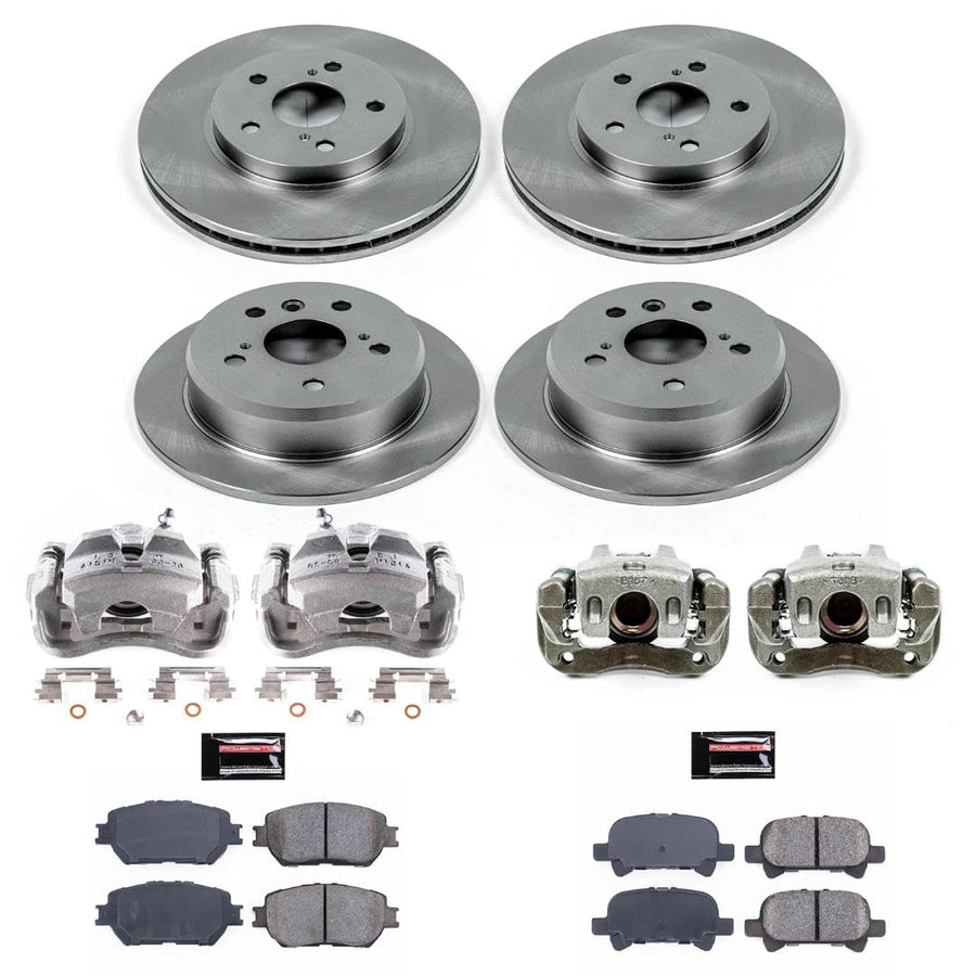 Power Stop KCOE2415 Replacement Autospecialty Front and Rear Brake Kit- Brake Rotors, Ceramic Brake Pads & Calipers For Toyota Camry 2002-2004 [Model Specific]
