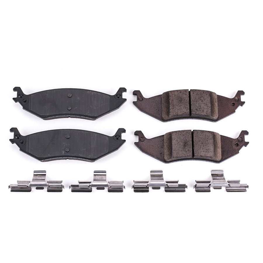 Rear Brake Kit Power Stop For Ford E-150 2004-07 | Ford E-150 Club Wagon 2004-05 - Ceramic Brake Pads With Installation Hardware, 17-1046