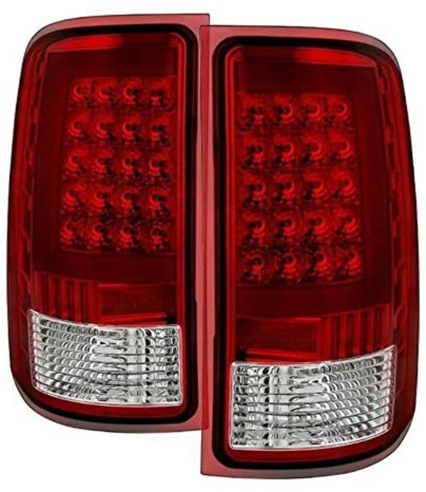 Tail Light Xtune ALT-ON-GS07-G2-LED-RC (GMC Sierra 1500 07-13 2500HD/3500HD 07-14 (does not fit 3500HD Dually Models) LED s - Red Clear)