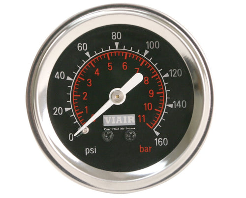 Black Face Viair 90088 2" 160 PSI Illuminated Single Needle Gauge