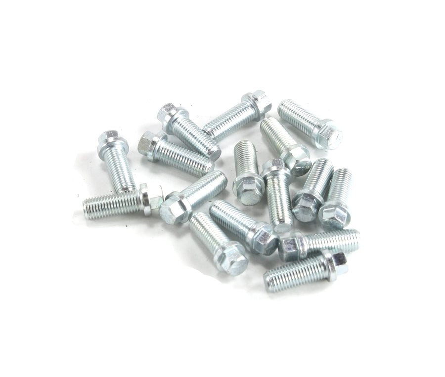 H7981 Patriot Header Bolt (10MM- 1.25 x 25MM Zinc plated header bolts 3/8" flanged head), 1 Pack