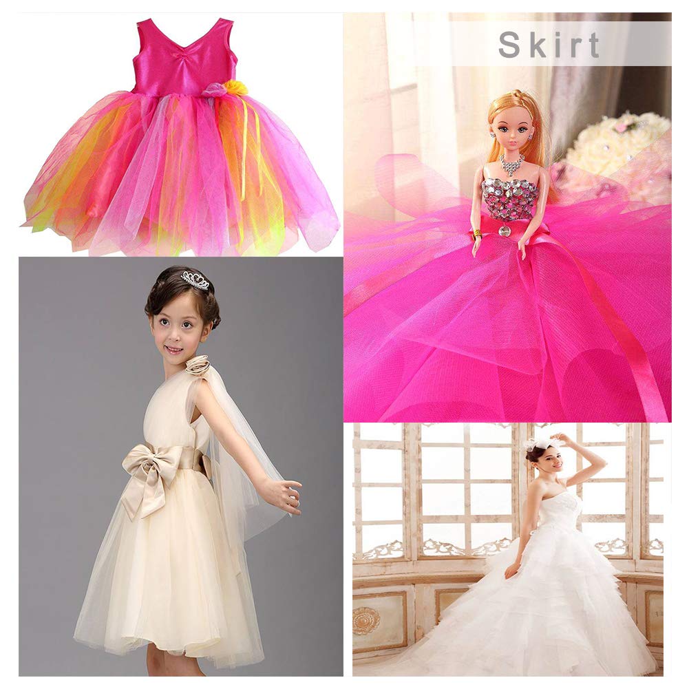 50 Yards JEWELEADER Glitter Tulle Rolls 6" Wide Organza Netting Fabric Spool Ribbon Gold and Silver for Wedding Party Christmas Decoration Making Table Tutu Skirt Chair Sashes Bow 25 Yards Each Roll