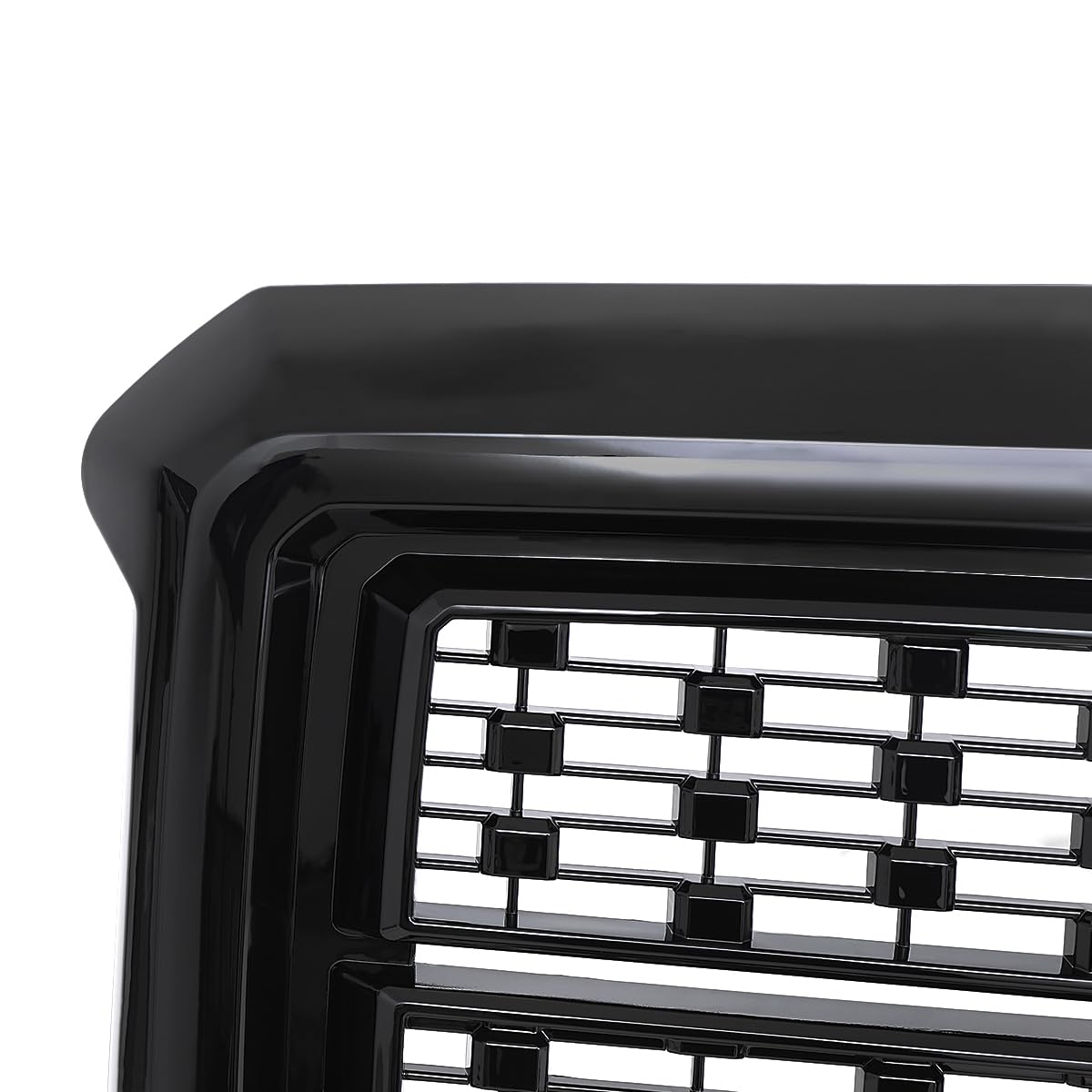 Denali Style Mesh Front Bumper Hood Grille Spec-D Tuning Glossy Black Compatible with 2016-2018 GMC Sierra 1500 SLE SLT