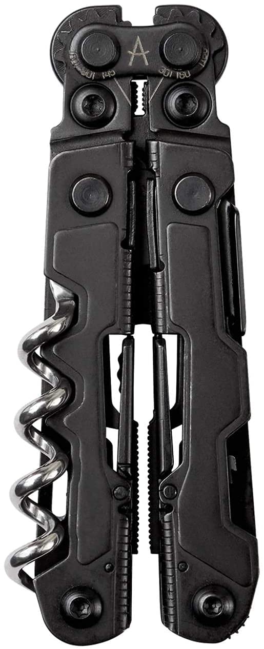SOG Mini PowerLitre Utility Multi-Tool w/ 19 Lightweight Tools, Compact 5 Inch Long Utility Tool with Knife, Screwdriver, Hex Bit Holder, Black