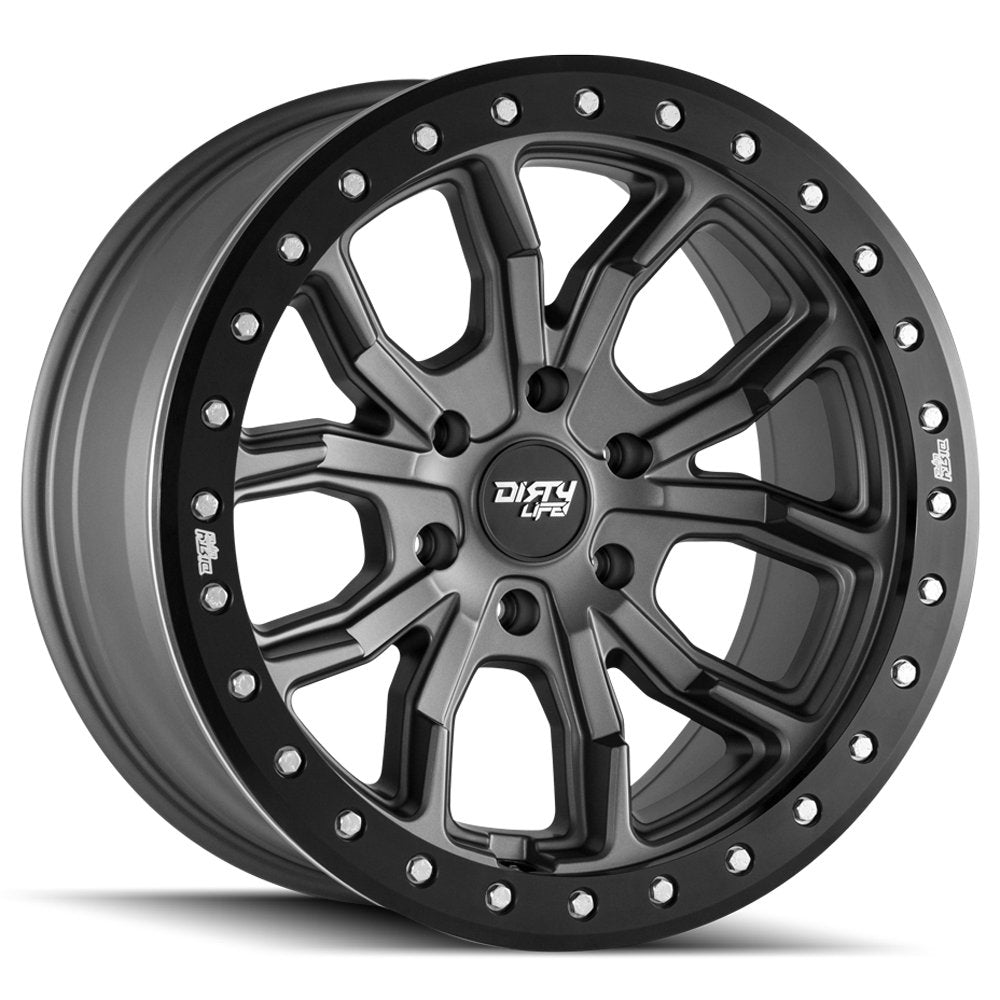 17x9 DT-1, Bolt Pattern: 5x4.5/, Offset: -12, MATTE GUNMETAL W/SIMULATED RING, set of 1