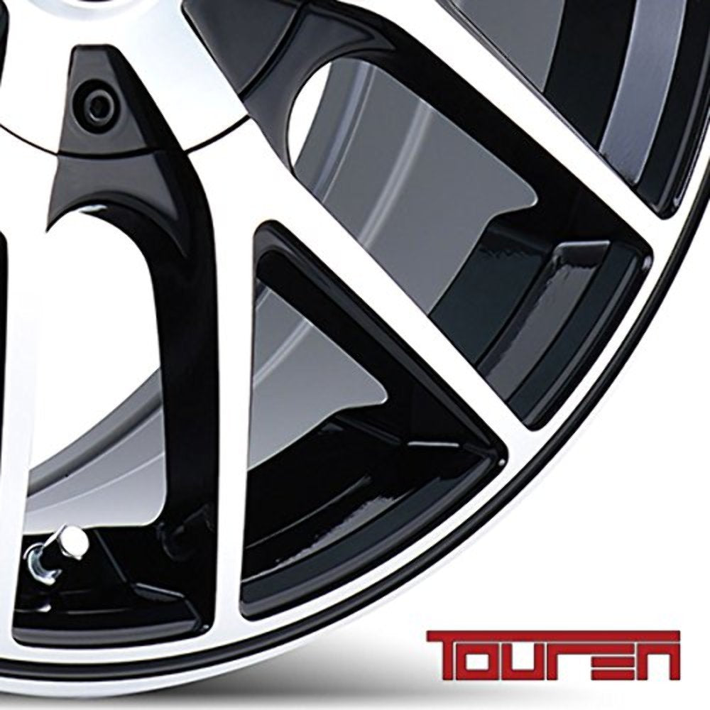 20x8.5 TR60, Bolt Pattern: 5x112/120, Offset: 40, BLACK/MACHINED FACE/BLACK RING, set of 1