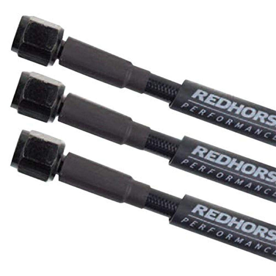 Performance Red Horse 3302-03-18 Straight -3 To Straight -3 18" Pre -Assembled Brake Line -Black