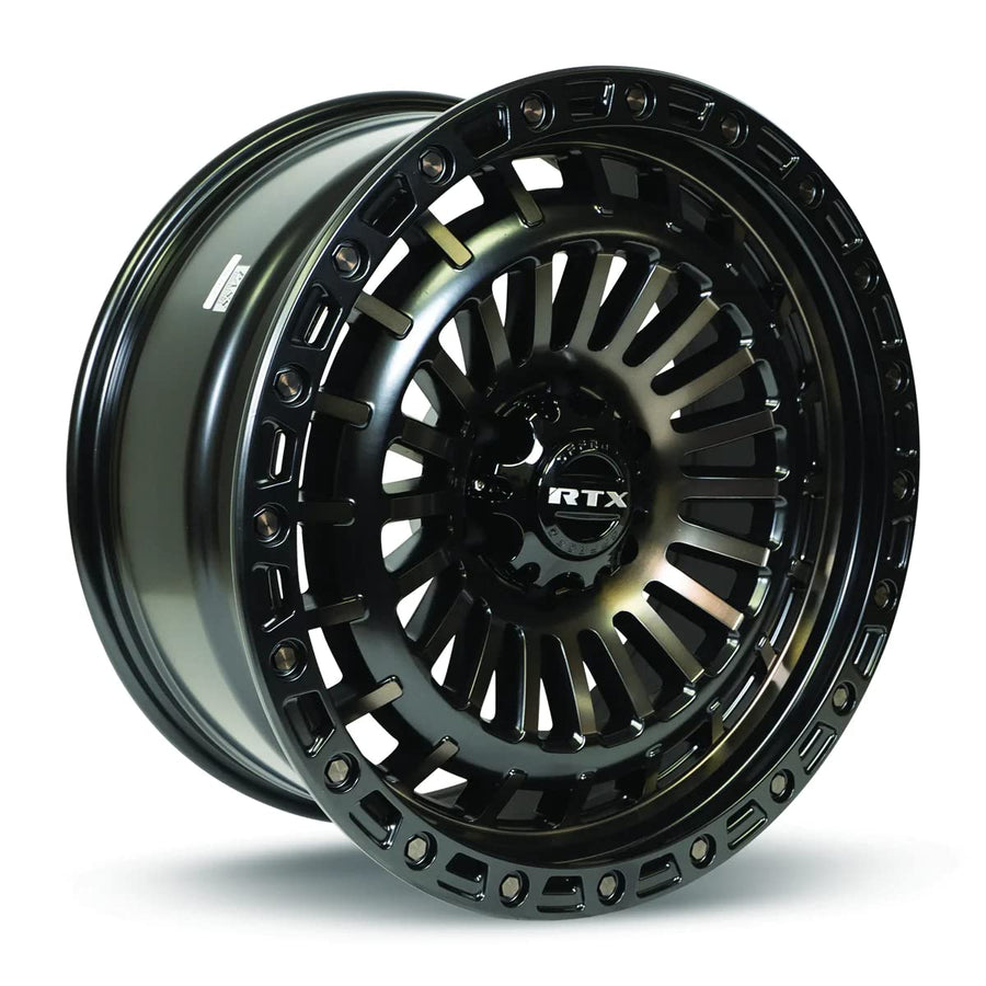 MOAB RTX Custom Wheel - 17x9, -15 Offset, 5x127 Bolt Pattern, 71.5mm Hub - Black with Machined Bronze Face Rim