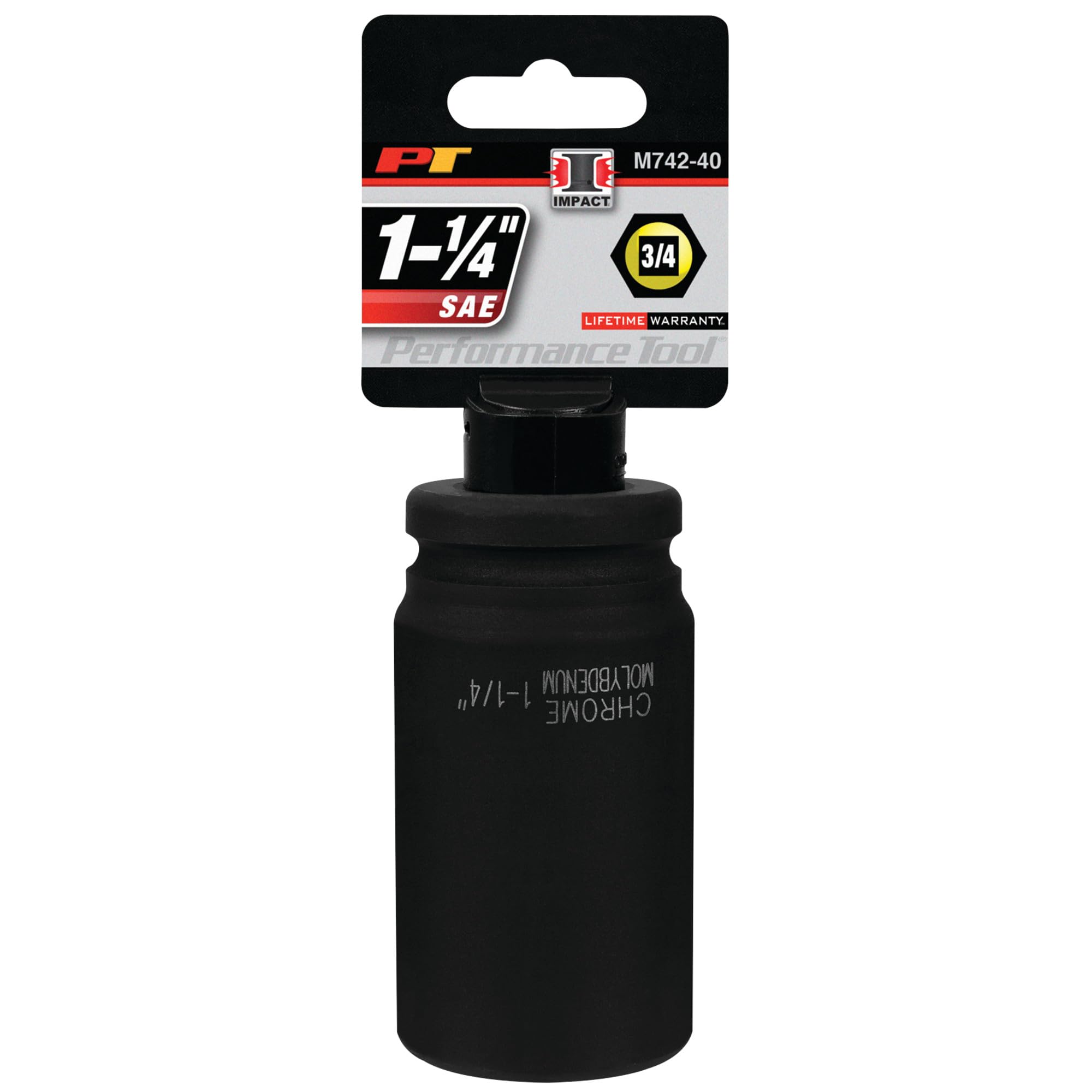 M742-40 Performance Tool 3/4-Inch Drive 1-1/4-Inch Deep Wall Impact Socket for Heavy-Duty Fastening Tasks and Automotive Repairs