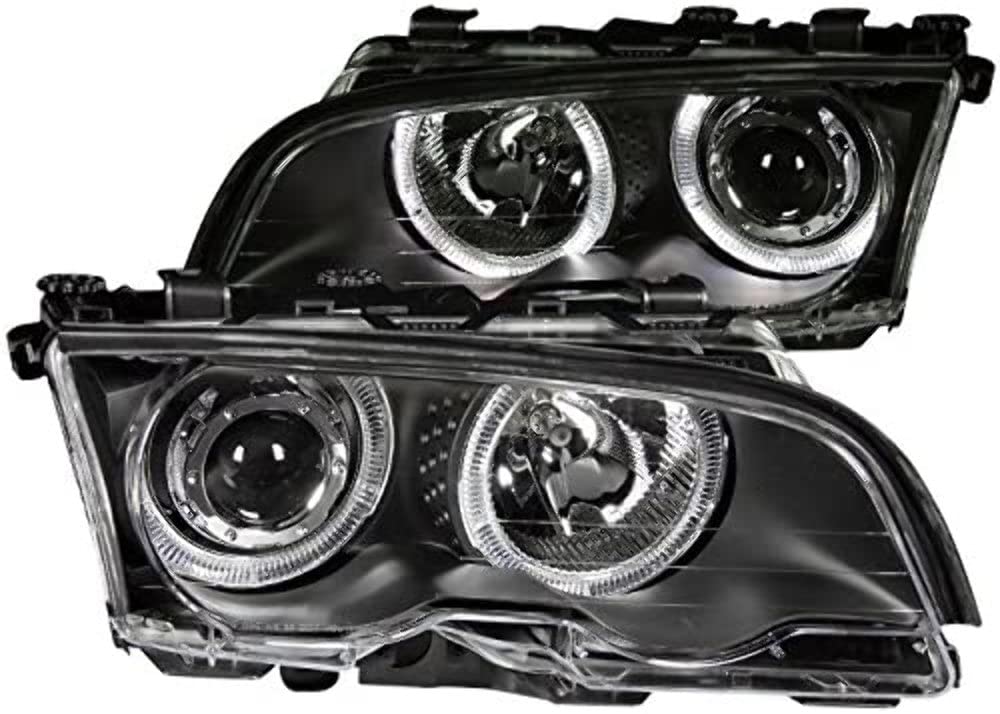 121015 ANZO USA Headlight Set Projector w/LED Halo-Black