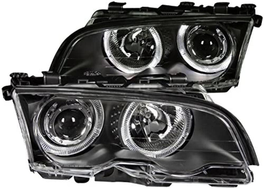 121015 ANZO USA Headlight Set Projector w/LED Halo-Black